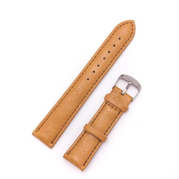 

watch bands orange leather handmade environmental protection strap 20mm se-01, Black;brown