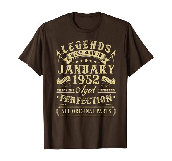 

january 1952 68th birthday gift 68 year old men women t-shirt, White;black