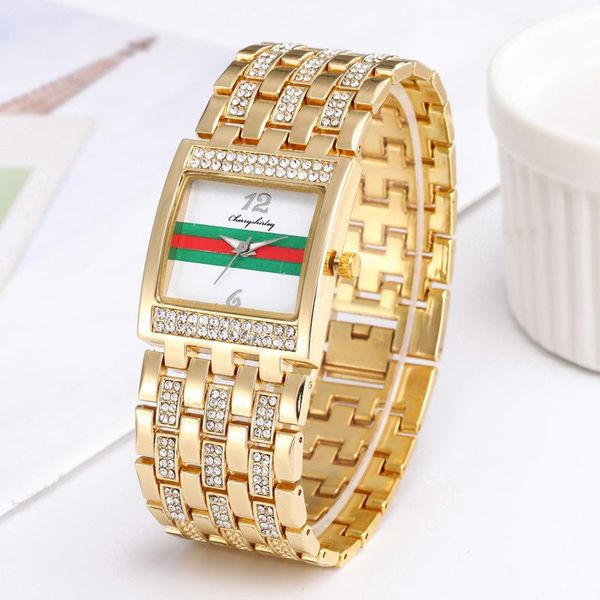 

wristwatches women stainless steel quartz watch female fashion rhinestone wristwatch ladies casual dress clock relogio feminino, Slivery;brown