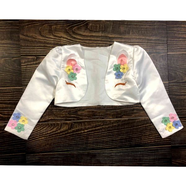 

autumn and winter new children's skirt unicorn coat halloween dress girl, White