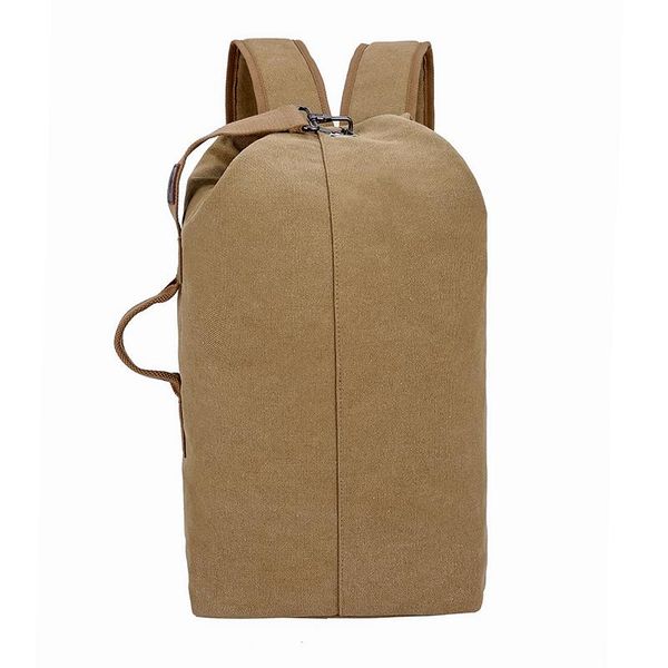 

backpack men's multifunctional youth student canvas bag neutral outdoor short-distance travel hand luggage rucksack khaki