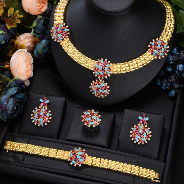 

earrings & necklace blachette luxury vintage golden earring bangle ring jewelry sets for women wedding bridal, Silver
