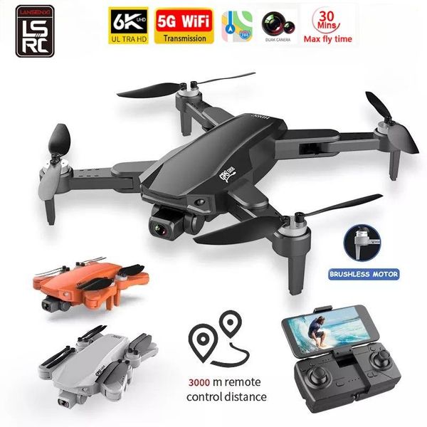 

gps drone 6k dual hd camera professional aerial pography brushless motor foldable quadcopter rc distance 3000m toys drones