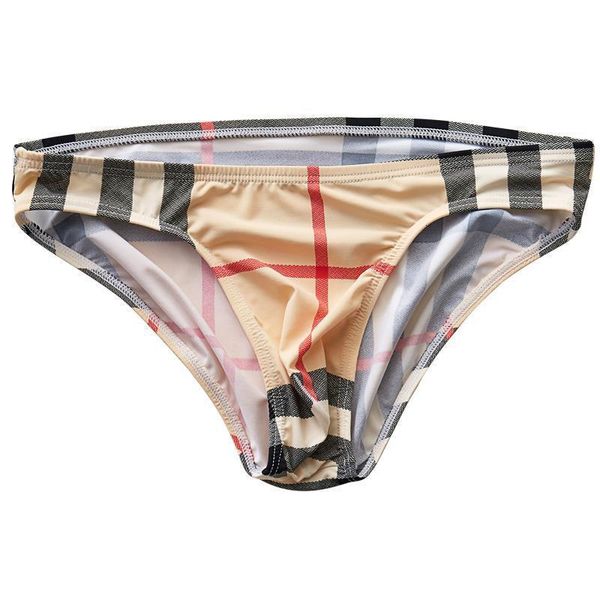 

new low waist printed ice silk briefs for men, Black;white