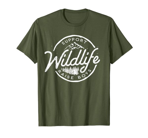 

support wildlife raise boys shirt for mom, White;black