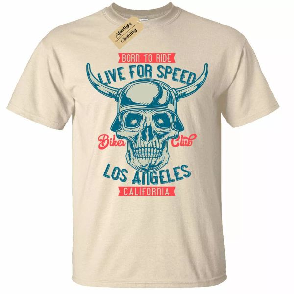 

born to ride camiseta hombre live for speed motero moto motocicleta, White;black