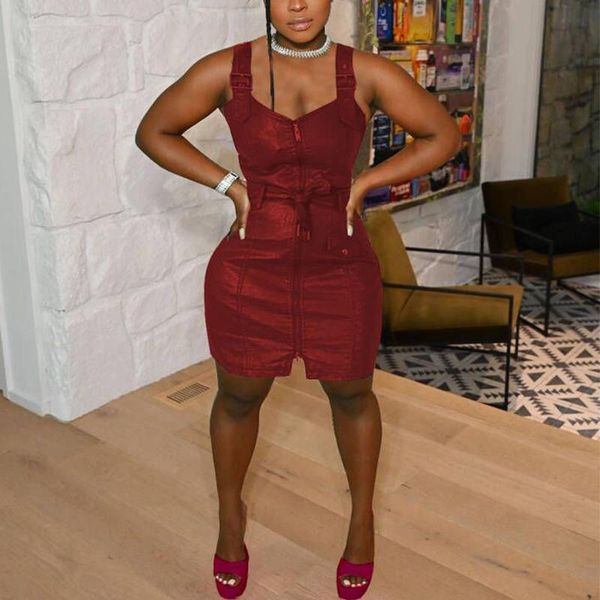 

casual dresses thick strap pu leather mini dress zip up chic, Black;gray