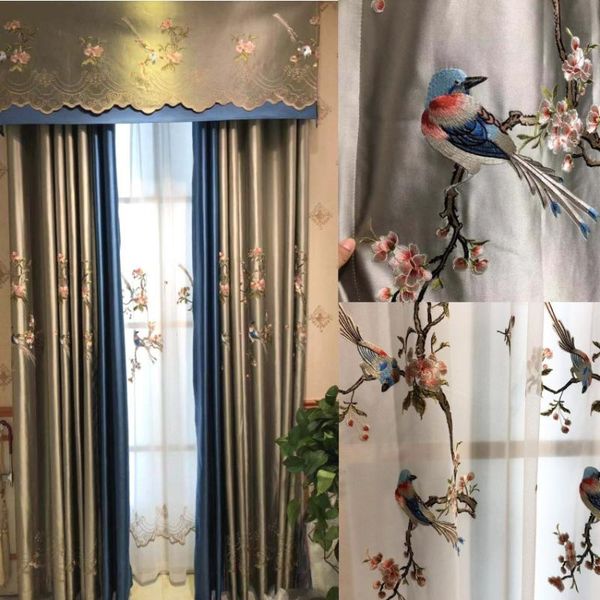 

curtain & drapes chinese high precision embroidery shading curtains for living dining room bedroom.