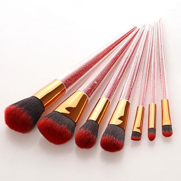 

ronshadow 7pcs diamond crystal makeup brushes set portable foundation blending powder eye face brush make up tool kit1