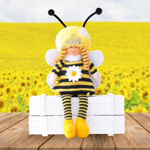 

Easter Honey Bee Doll Stuffed Bee Plushie with Long Dangling Legs