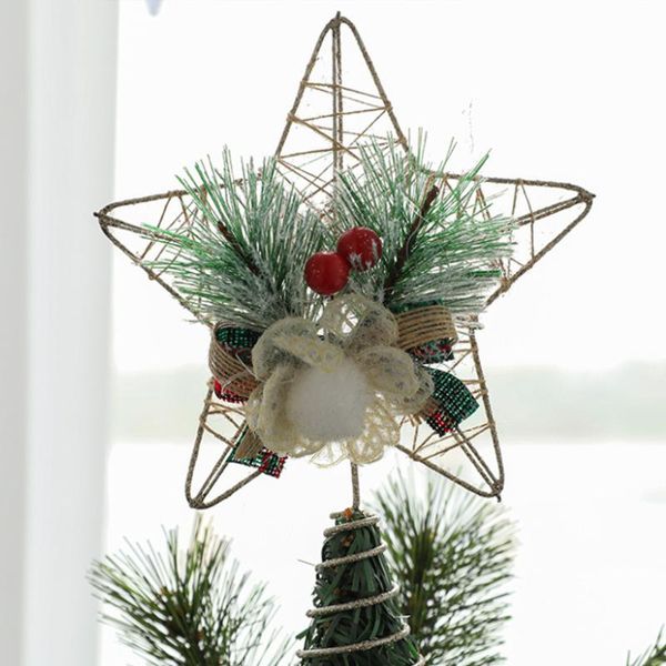

christmas decorations tree accessories pendants iron stars home decor holiday party golden rope foam three-dimensional hollow