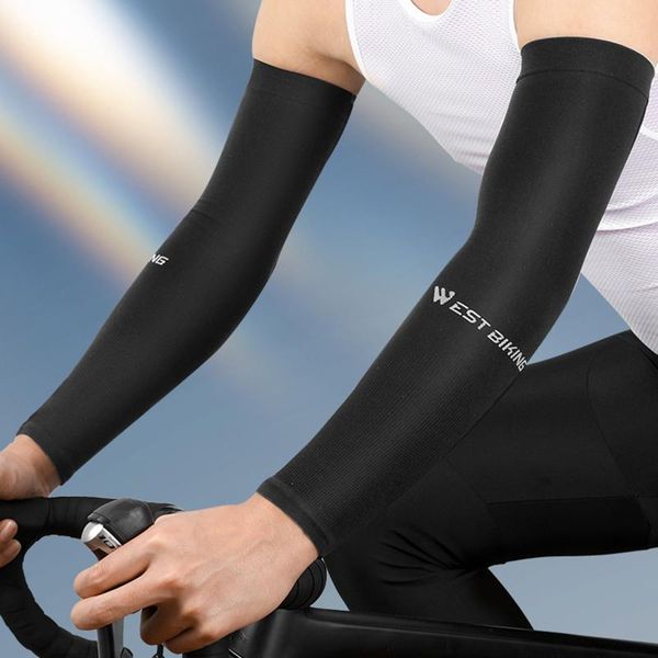 

1pair cooling arm sleeves elbow cover sun uv protection hand warmer running fishing cycling ridding sleeve & knee pads, Black;gray