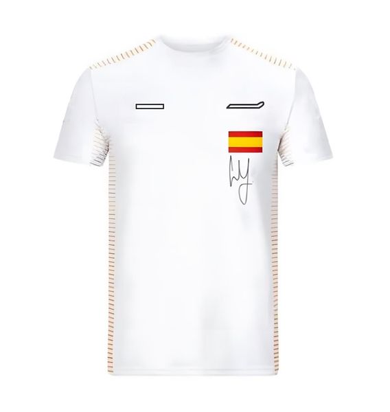 

f1 formula one racing suit short-sleeved t-shirt team round plus size comfort, White;black