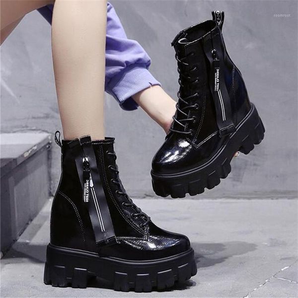 

boots platform woman black white ankle winter velvet warm chunky sneakers1