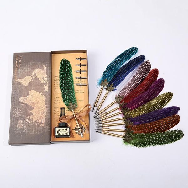 

european-style british style pearl series feather pen, school to send classmates gifts, can be customized fountain pens