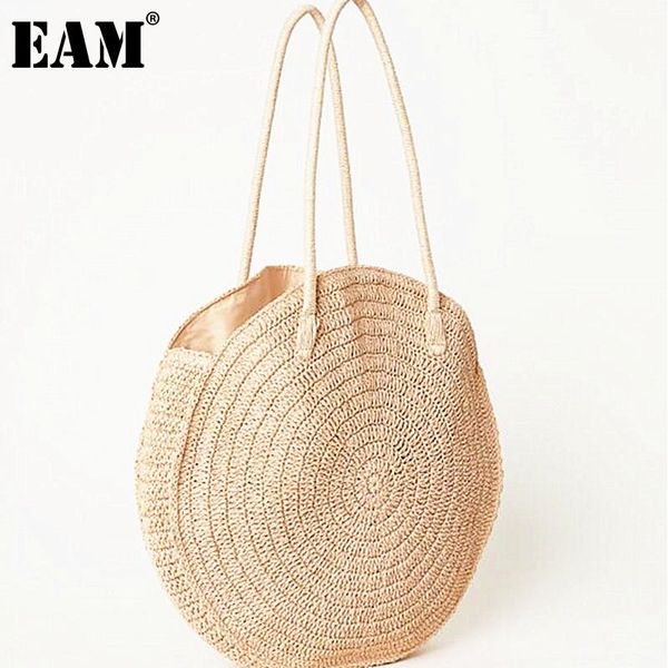 

evening bags [eam] women summer circular large capacity straw bag personality all-match crossbody shoulder fashion tide 2021 18a2950