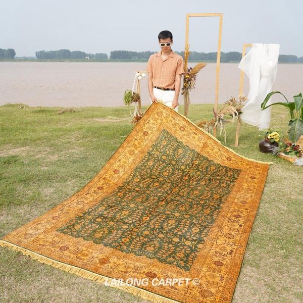 

carpets 6'x9' silk on classical hand knotted handmade old antique rug (yl0965)