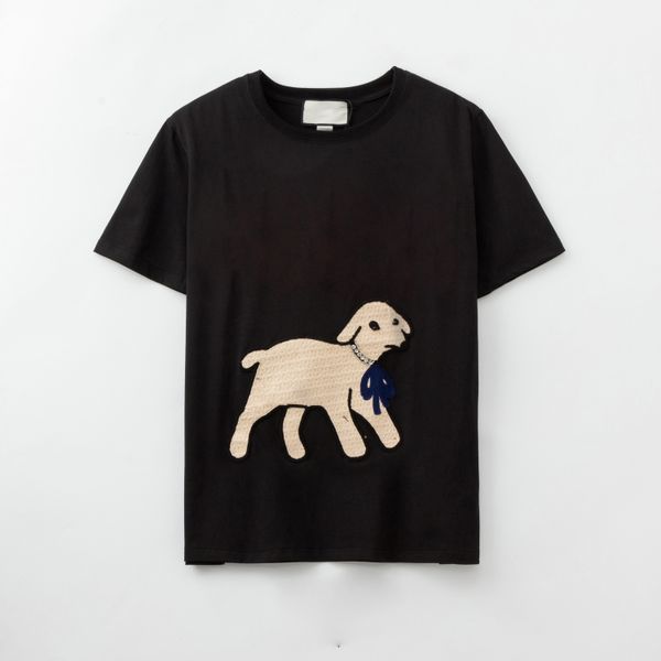 100% algodão bordado cães camisetas femininas camisetas masculinas casal casual 3 cores designer de estilo tamanho da camisa respirável confortável M-XXL atacado