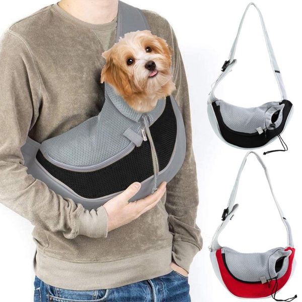 

pet dog sling carrier breathable mesh travel safe oxford bag for cat car tote shoulder 13.22 lb seat covers