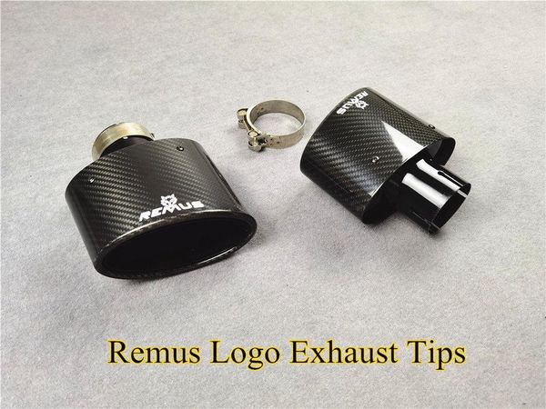 

pieces remus od 90mm 155mm full glossy black exhaust muffler oval tips for universal car single pipes motorcycle system