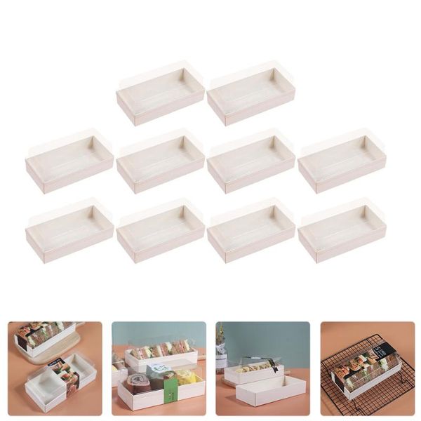 

gift wrap 10pcs sandwich packing boxes disposable packaging wooden food cases