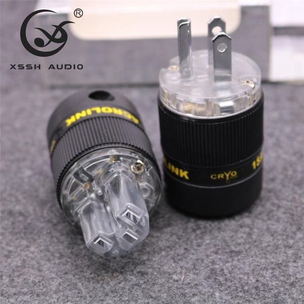 

smart power plugs xssh audio yivo fp-10 fc-10 diy hifi pure copper plating rhodium 18mm 15a 125v 250v ac female male us plug iec connector