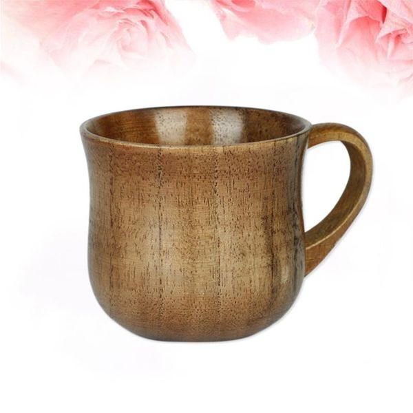 

cups & saucers jujube wood beer cup practical coffee tea mug eco-friendly water drinking reusable with handle
