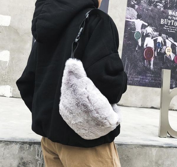 

waist bags 2021 autumn and winter fur bag fashion ladies shoulder wild casual pack