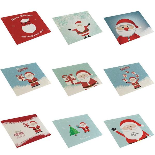 

mats & pads 40 x30 cm christmas placemat dining table pad bowl cup mat tableware decorations for home gifts
