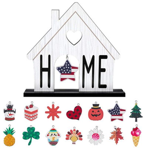 

christmas decorations 1 pcs 20x4x20cm ornaments wooden creative h-o-m-e letter pendant for home year decor 2022