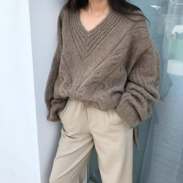 

women's sweaters winter sweater women pullover girls vintage long sleeve autumn elegant female knitted outerwear warm oversize, White;black