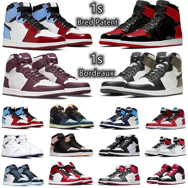 

jumpman 1 1s men women baksetball shoes bred patent brotherhood dark mocha bubble gum chicago obsidian fragment shadow royal mens trainers s