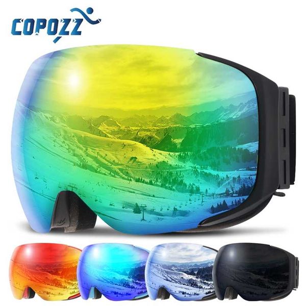 

magnetic ski goggles copozz brand double layers uv400 anti-fog big ski mask glasses skiing men women snow snowboard goggles 220110