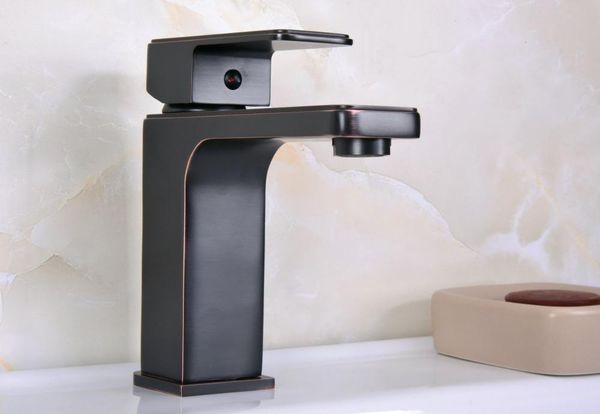 

bathroom sink faucets square style single lever basin faucet black oil rubbed brass and cold mixer taps one hole anf664