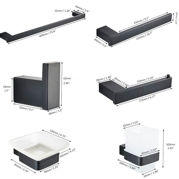 

other bath & toilet supplies matte black stainless steel room hardware paper holder towel bar ring toothbrush set accessories 1zdu