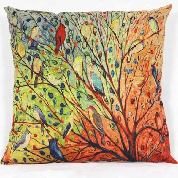 

pillow case vintage tree flower throw covers geometric cushions farmhouse decorative cushion cover sofa home decor