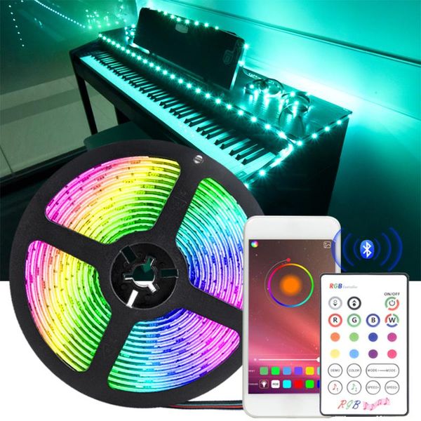 

strips bluetooth led strip light smd rgb dc5v music lights app controller flexible ribbon christmas decoration party