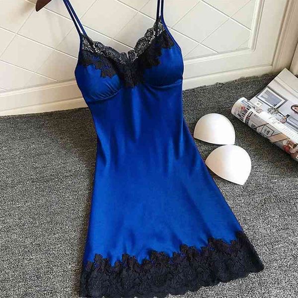 

pajamas satin pijama underwear nightwear women sleepwear pajama sets nightdress pyjamas lingerie nightie with chest pads, Black;red