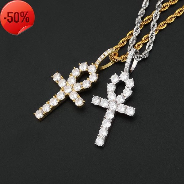 

anhe key solid s925 silver pendant hip hop trendy man zircon necklace gold australia jewelry