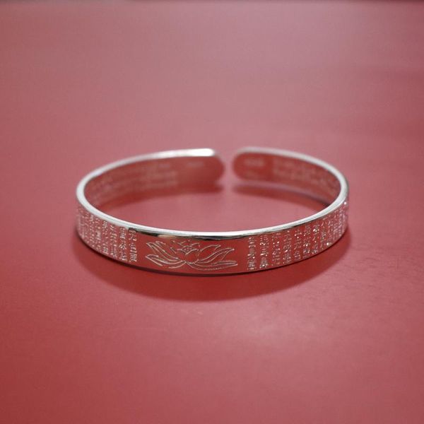 

bangle silver plated jewelry lotus retro leaf black bracelet men women fashion high-quality bangles