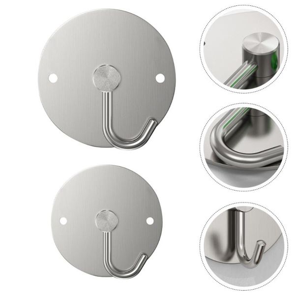 

2pcs punch hanger stainless steel door hook bathroom nail hooks & rails