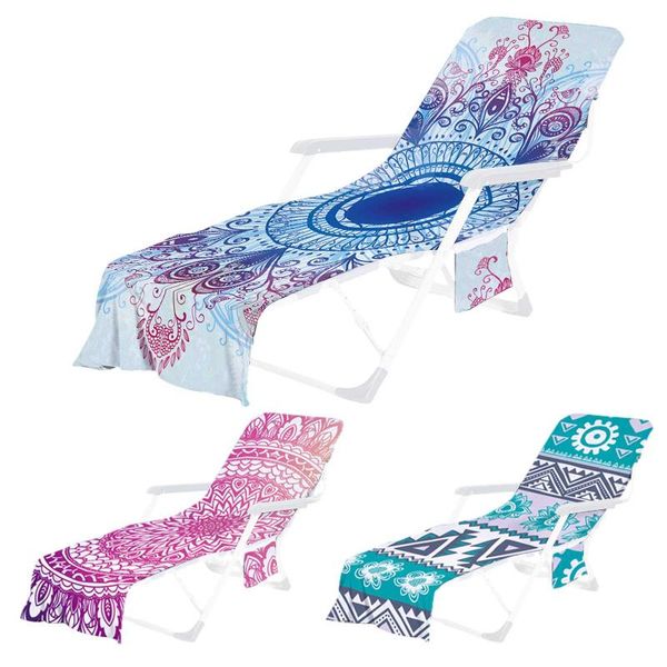 

chair covers beach recliner cover geometric print cushion towel sunbathing soft pillow case comfortable knitting lounger enhanced