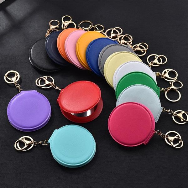 

mirrors key chain fashion make-up mirror portable mini cosmetic espejo round pocket zerkalo small double-sided looking glass simple, Slivery;golden