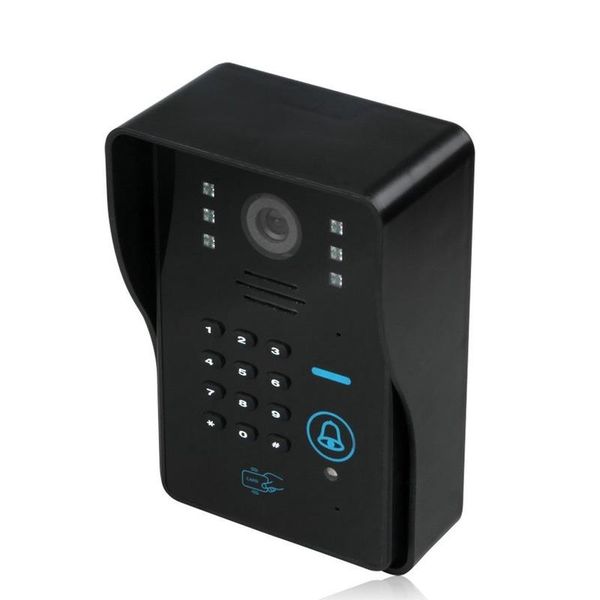 

doorbells 7" button white monitor video door phone intercom system + waterproof rfid code keypad unlock doorbell camera