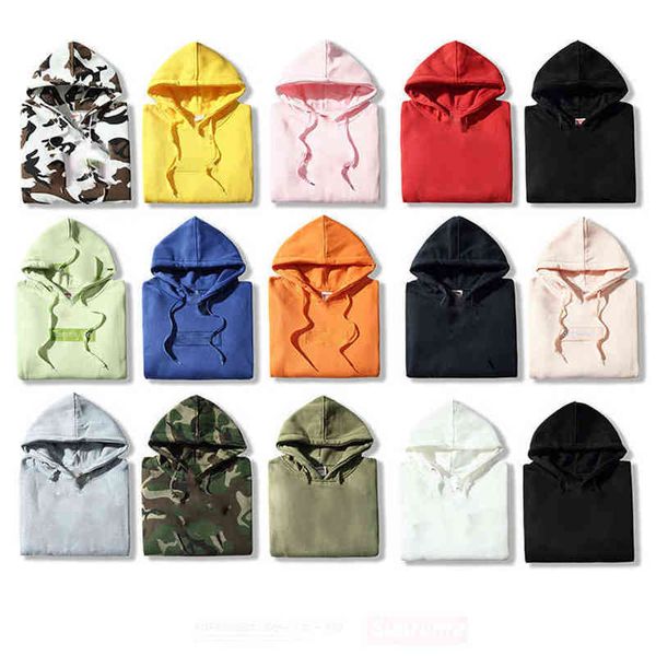 

american designer supre red embroidered logo hooded sweater couple street hip-hop loose sweatshirt cotton soft pullover m-xxl, Black