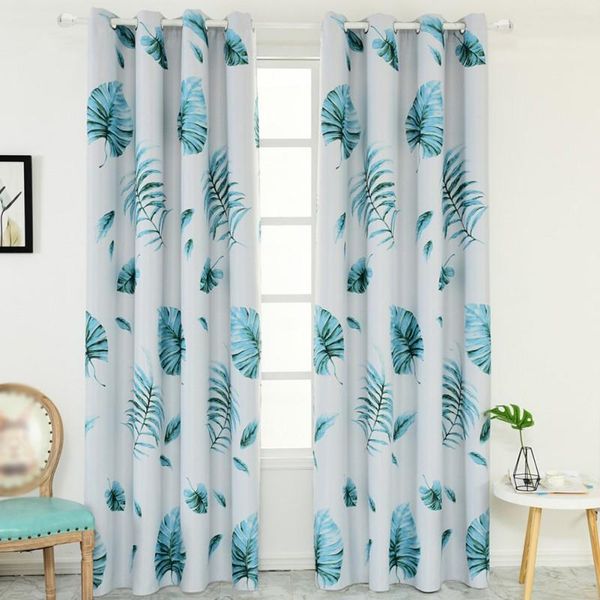 

curtain & drapes simple modern banana leaf printed hawaiian style shade soft comfortable brocade for bedroom balcony home
