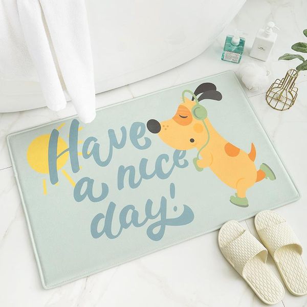 

bath mats carpet cartoon thicken home flannel door mat bedroom bathroom household absorbent non-slip doorway pad washable