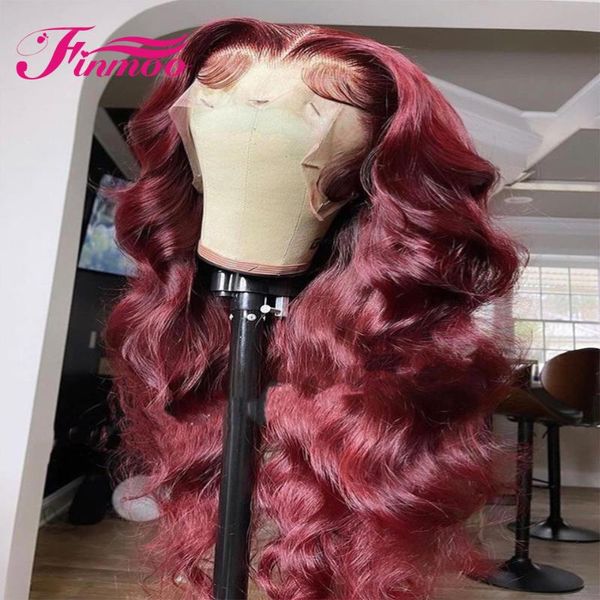 

body wave 99j human hair wig 613 blonde ombre colored lace front transparent straight brazilian wigs for black women, Black;brown