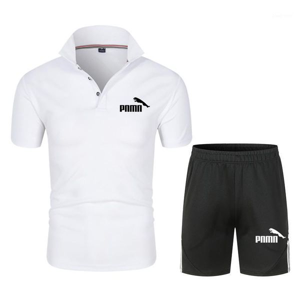 

men's tracksuits summer shirt + shorts suit casual brand fitness jogging daily business fashion big-name men, Gray