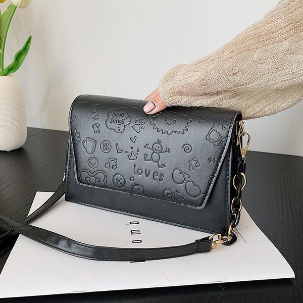 

evening bags handbag luxury one-shoulder ladies bag 2021 niche retro embossed chain small square korean single shoulder messenger